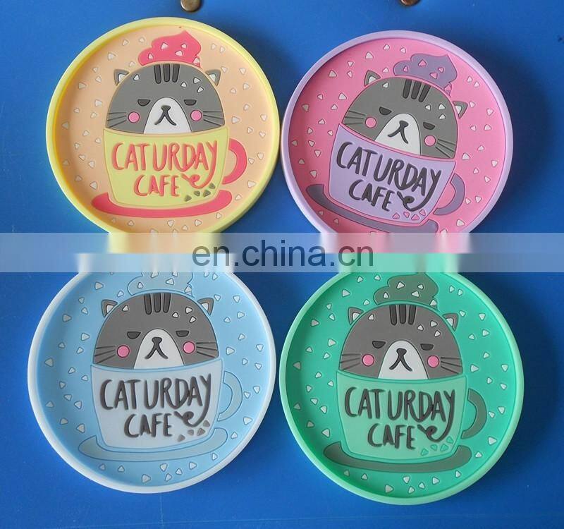 wholesale custom embossed logo rubber drink coaster for home decoration
