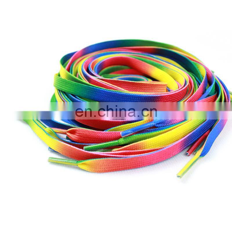 fashion cheap polyester shoelace with logo printing