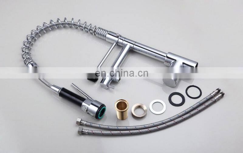 Mixed Brass LED Light Pulling Out Faucet Water Tap For Kitchen