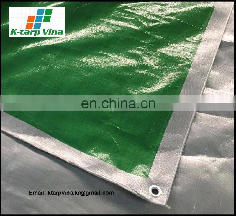 Heavy Duty Green/Silver PE Tarp - Tarpaulin