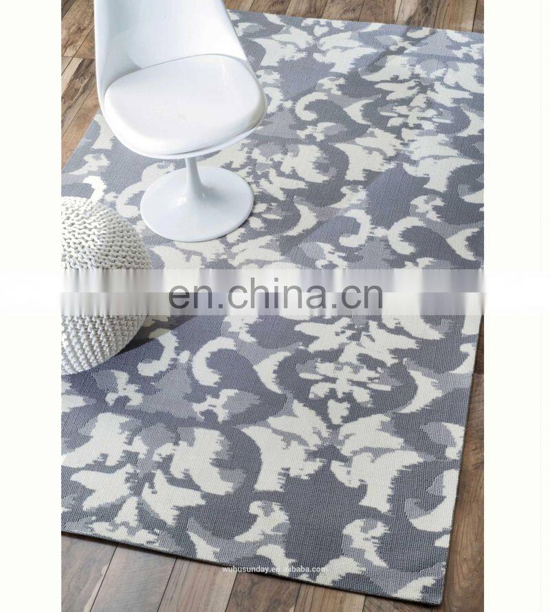 MACHINE KNITTED MICRO FIBER RUG - M526 GREY/NAVY contemporary MODERN DESIGN