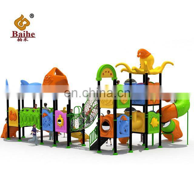 Plastic water used children outdoor long playground big slides for sale