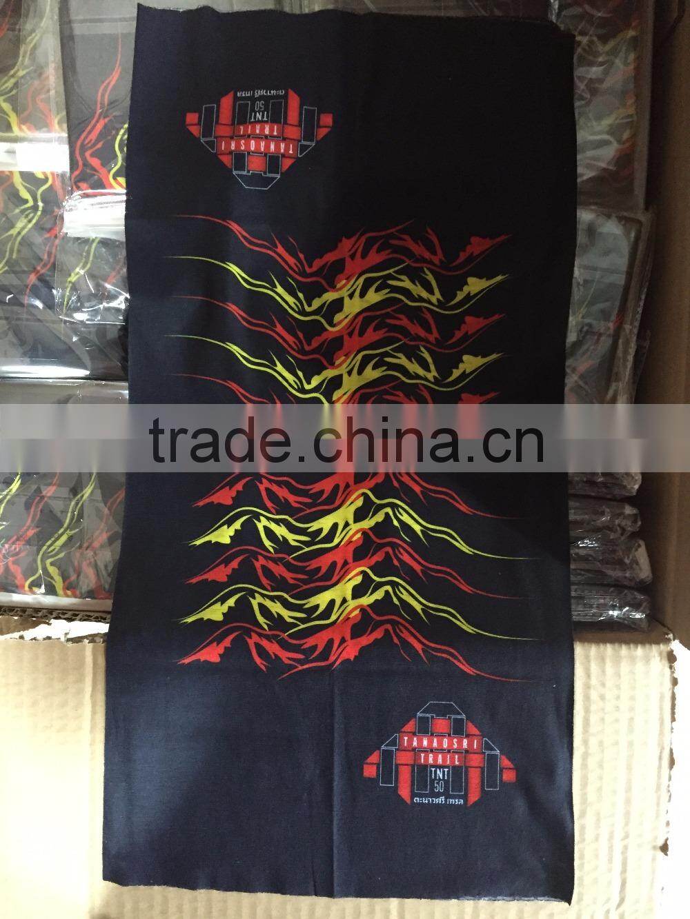 Fluorescent yellow with Black Custom Logo Bandana