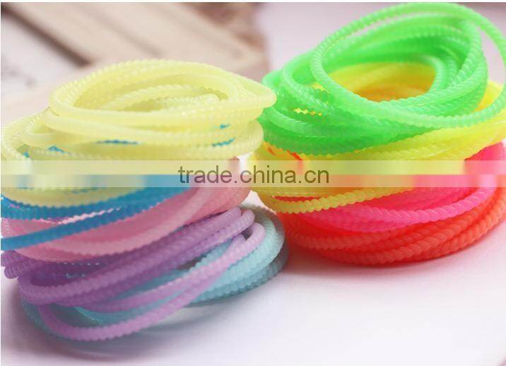 Silicone Bracelet Woman Wristband Hand mosquito repellent neon luminous Elastic Hair Band