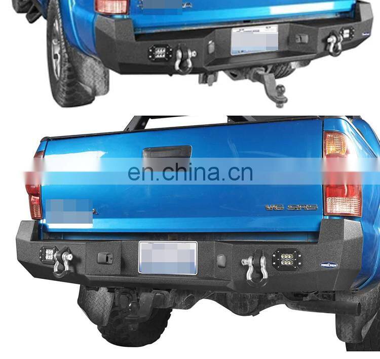 For Tacoma 2005-2015 Textured Steel Rear Bumper With LED Lights & D-rings