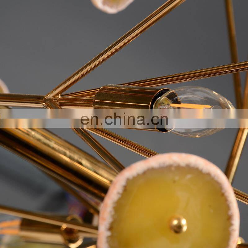New design agate stone chandelier for hotel lobby home meeting room cafe shop decoration