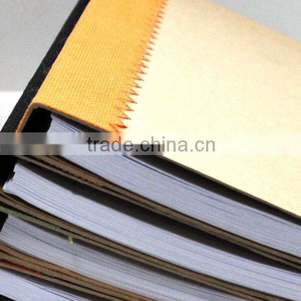 Hardcover stitching kraft non-woven notebook spiral notebook with pen