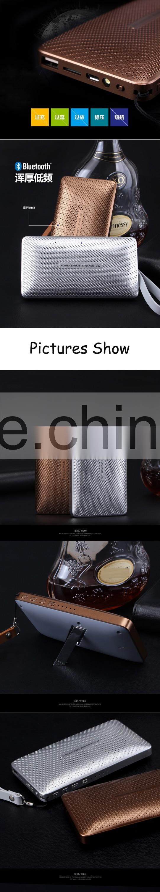 Wholesale price bluetooth wireless speaker power bank speaker with FM radio and LED light and USB