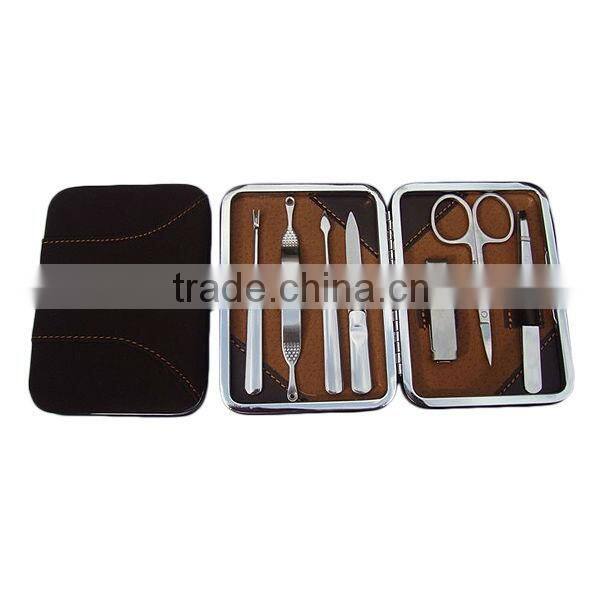 stainless steel black octagon shaped professional manicure set
