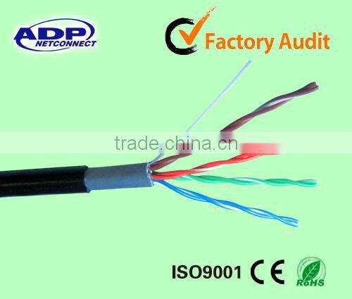 Customize High Speed Waterproof PVC FTP Cat 5e cat5 Network Lan Cable 0.5mm 24AWG Solid BC Copper price