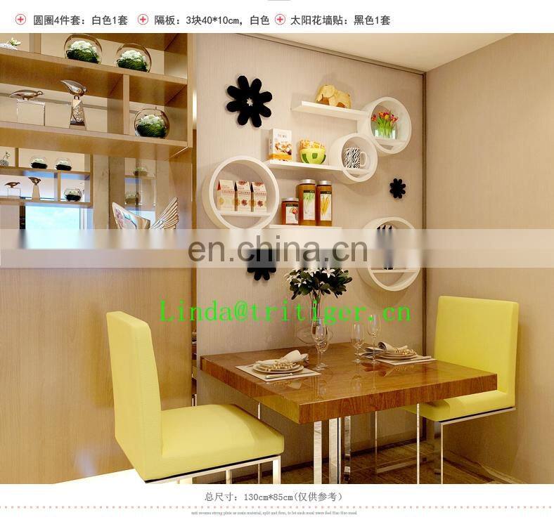 Colorful Red Blue Cute Round Wall Ledge Shelves Wooden household decor