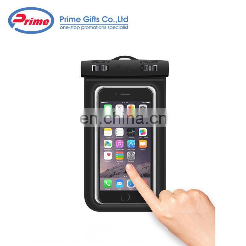 Promotion Gift Inflatable Mobile Phone Waterproof Plastic Bag with Lanyard