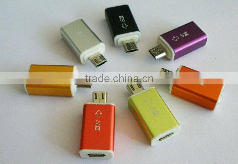 Colorful micro usb adapter for Samsung Galaxy S3