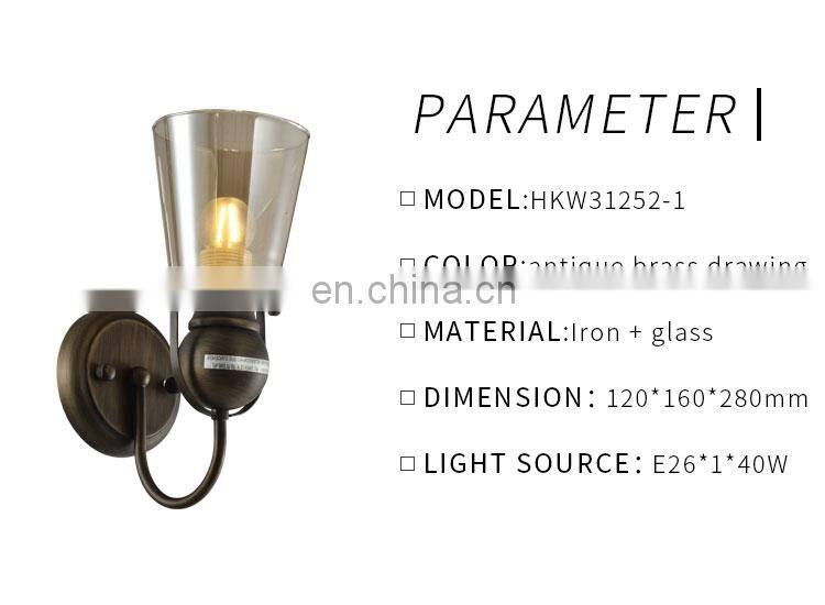 HUAYI Creative Studio Imperial Industrial Vintage Wall Light Coffee Shop Luxury Wall Lamp Sconces