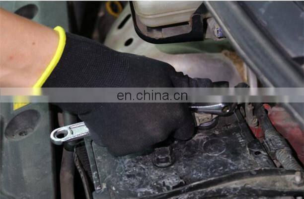 Factory Price Black Nylon PU Dipped Gripping Gloves, guante de poliuretano