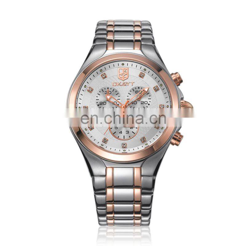 2019 luxury all stainless steel 3 eyes watch for couple watch