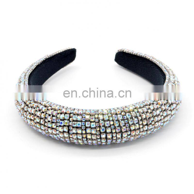 2022 Colorful Bling Bling Rhinestones Headbands For Womens Luxury Shiny Padded Diamond Crystal Hair Bands Party Hair Accessories