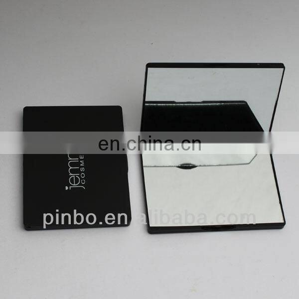 Double Sides Pocket Mirror Black Plastic Portable Makeup Mirror
