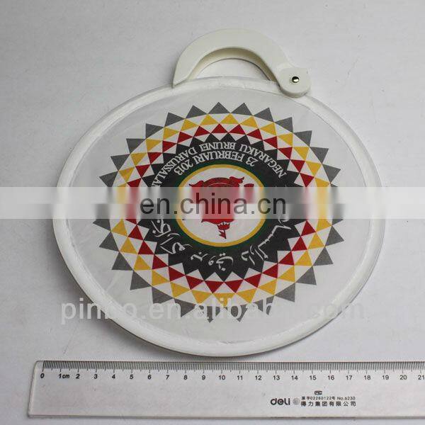 Round Hand Fans Wholesale Mini Nylon Foldable Plastic Hand Fan with White Side