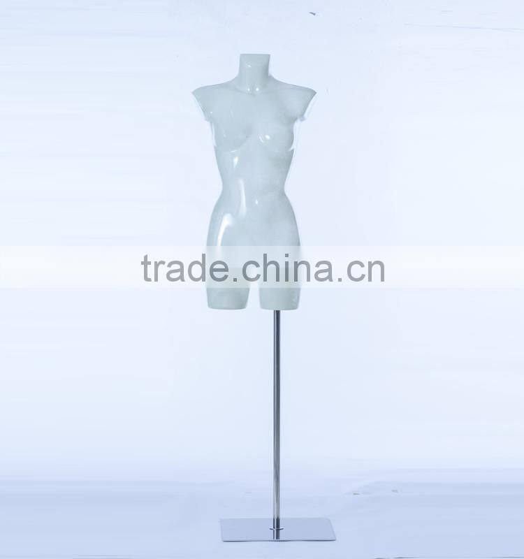 half body transparent fiberglass female torso mannequin