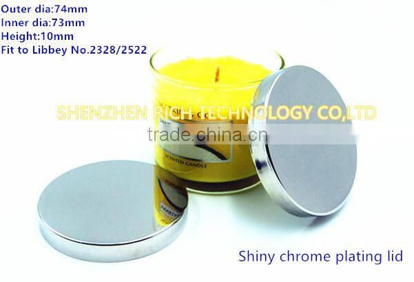 Shiny nickle & Chrome plating candle lids