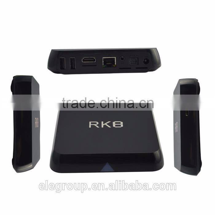 Newest hot sell android smart tv box RK8 octa core google android 5.1 smart tv box RK3368 smart tv box