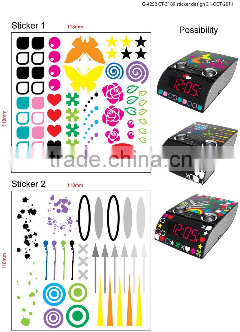 Colourful Printing Avante LED Digital Turning Alarm Clock Radio