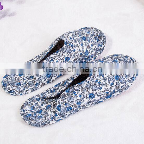2015 Summer Fashion Slipper Shoes Custom Printed Cotton Quilting Fabric Woman Cotton Slipper