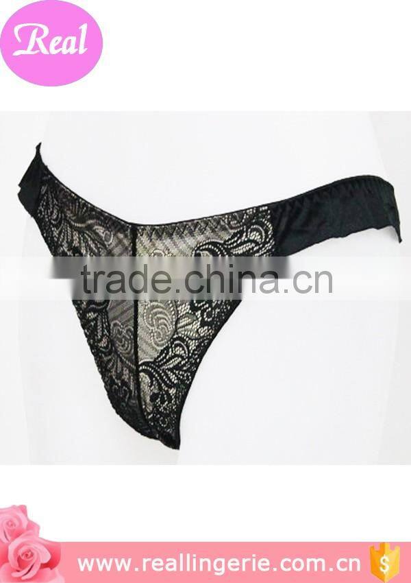 high quality embroid sexy black women g-string underwear