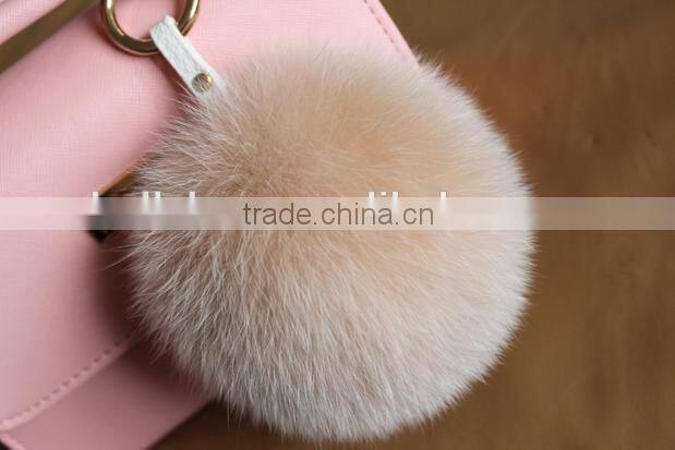 Hang On Bag Phone Carkey Fashion Charm Girls Real Racoon Fox Fur Key Chain