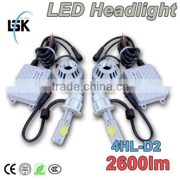 Wholesales price 2015 hot selling D2 car led headlight super bright 35w 6500k
