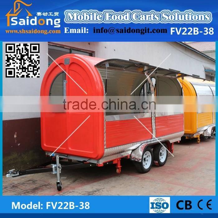 Newest design BBQ cart-kebab van-coffee cart trailer for sale coffee,snack food,crepe