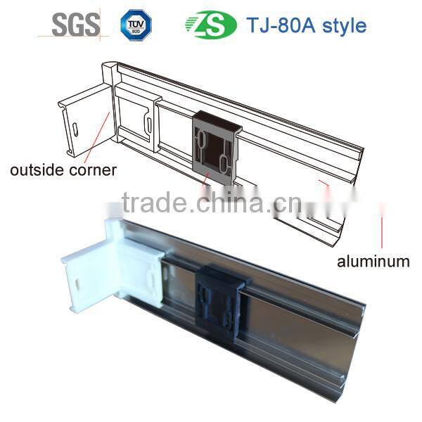 80mm high fire retardant silver brushed aluminium skirting board