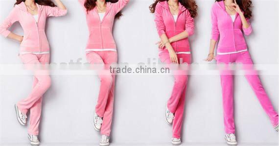 2015 Hot Sale Fashion Women Spring Autumn Velvet Yoga Hoodie Sports Suit Leisure Sportswear Hoodie+Pants