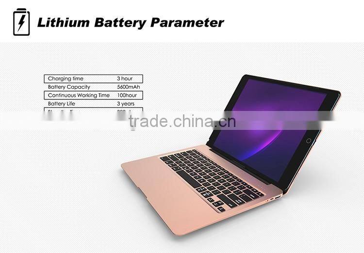 Wholesale backlit keys Bluetooth keyboard case for iPad Pro wireless clamshell Bluetooth keyboard case whosale