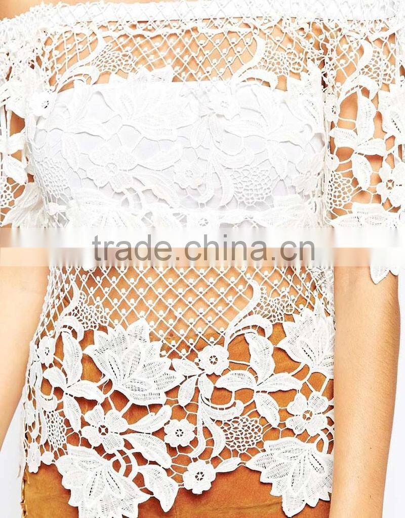Big floral water soluble lady camisole designs dress apparel suppliers