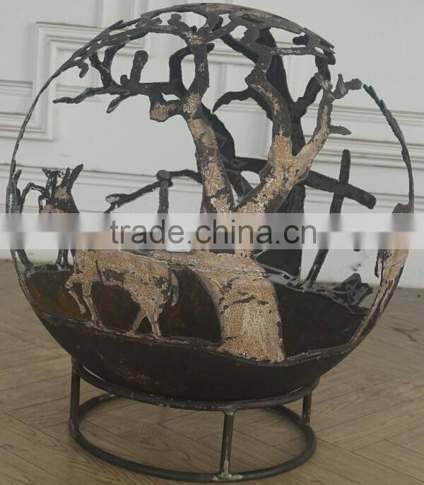 Metal Sphere Fire Pit Ball Iron Cast Outdoor Fire Pit/Portable Fire Pit/Garden Treasures Fire Pit