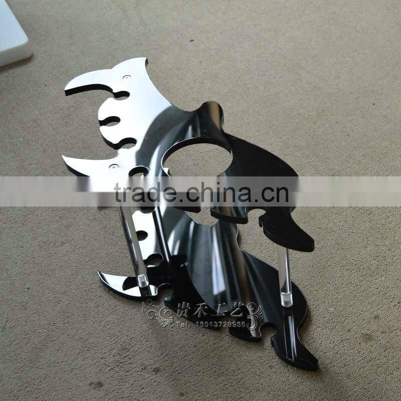 10mm black acrylic 3 column service tray wine display rack