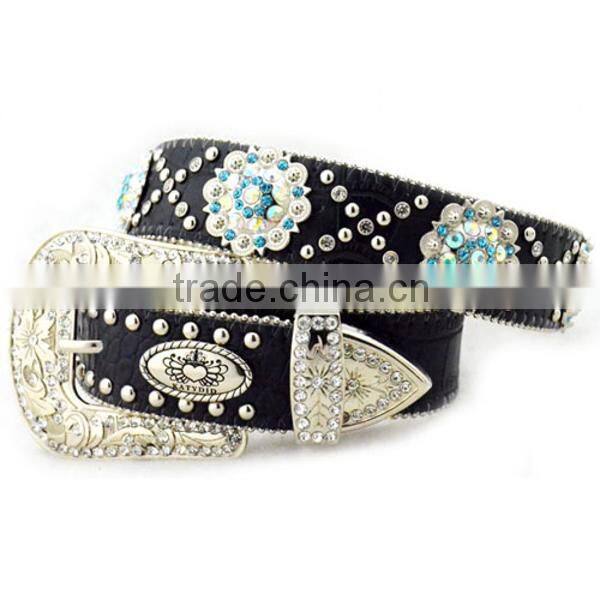 Wholesale Women's Rhinestone Studs Baseball Belts