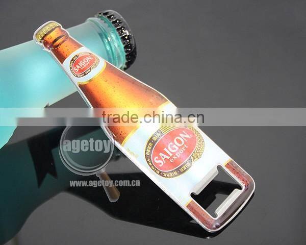 Promotion Vietnam Saigon Souvenirs Bottle Shaped Printing Stainless Steel Metal Custom Beer Shape Opener