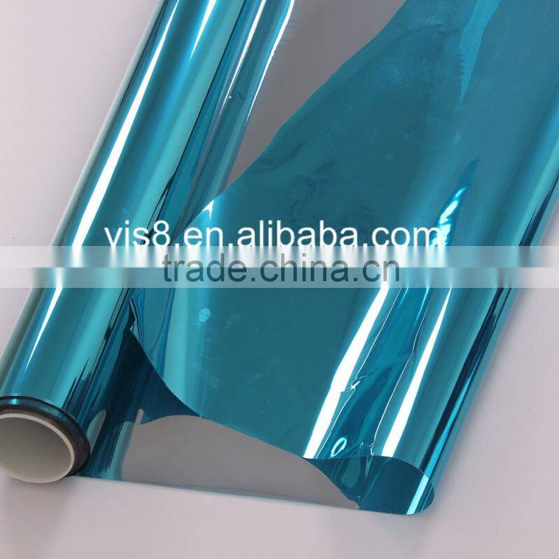 high technology reflective dark blue sliver PET building decoration film, privacy protective window film