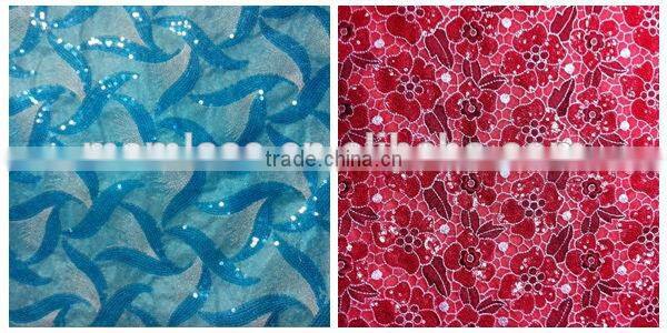 2015 popular new design stretch sequin lace