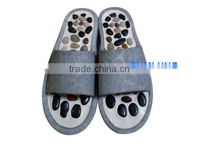 Natural Pebbles Massage Slipper Lady Health Foot Acupressure Shoes for Women Foot Reflexology Therapy