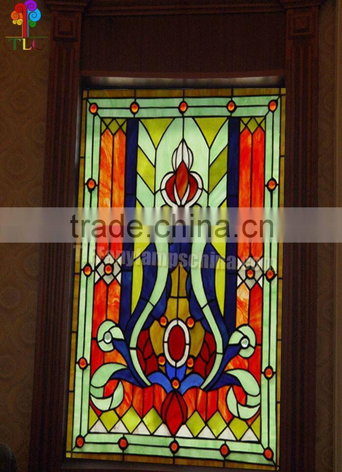 P-3 tiffany glass panel stained panel tiffany style fireplace glass art wholesale china tiffany windows