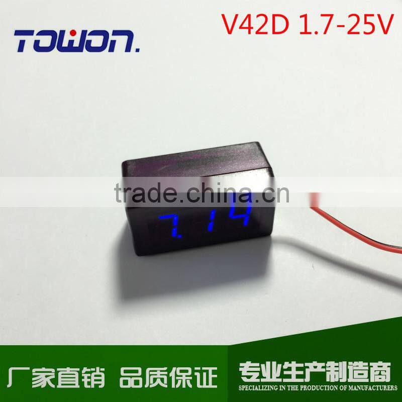 V42D Voltmeter DC 1.7-25V 3 Digits Red Green Blue LED Digital Voltmeter