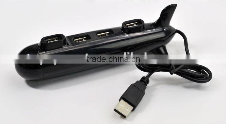 Promotional gift submarine shaped 4 port usb hub for Computer Laptop