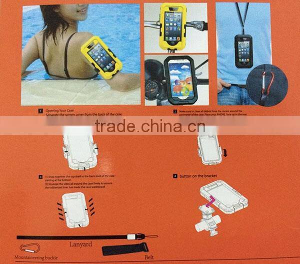 2015 New Touch Screen IPX8 8M Waterproof Phone Bike Motorcycle Holder Case for iPhone6 Plus iPhone4 4s 5 5s Protective Bag Mount