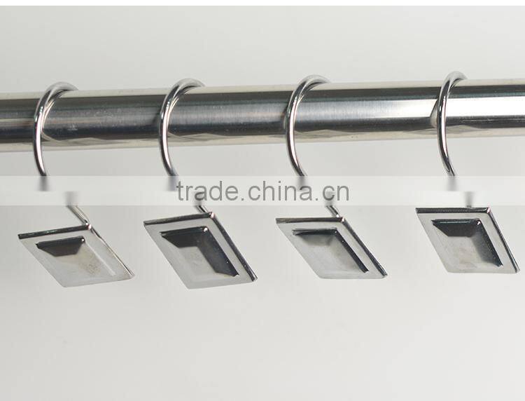 factory supply metal shower curtain hook /metal shower curtain hooks/Bath Shower Ring Loop Bathroom Curtain Hooks