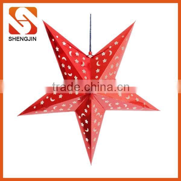 SJ-L6106 Christmas Party decorations led red paper star
