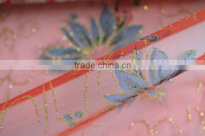 Organza Bronzing Fabric Two-tone for Decoration DSN212